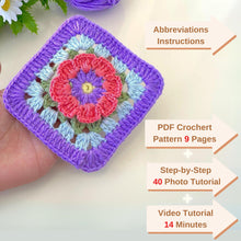 3D Granny Square Crochet Pattern for Baby Blanket & Pillow | Easy Crochet Square DIY Pattern for Beginners