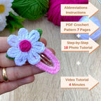Floral Crochet Hair Clips Pattern PDF - Baby Hair Barrettes Pattern - Hand Trendy