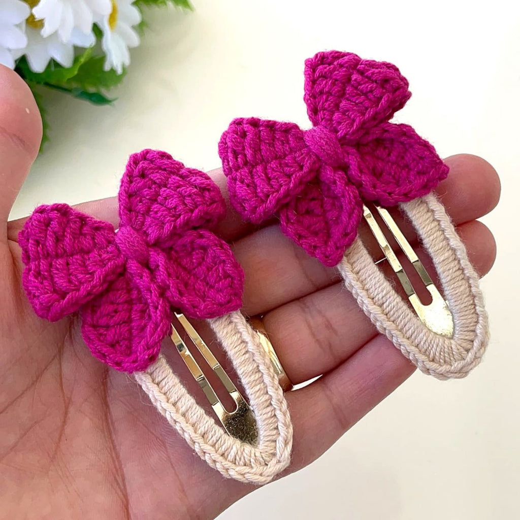 Crochet Butterfly Hair Clip PDF Pattern– DIY Bow Barrette for Girls - Hand Trendy