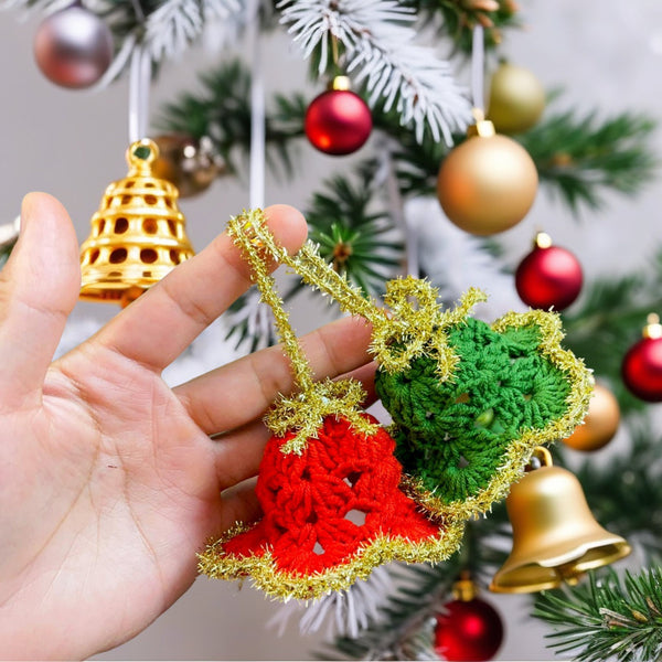 Too Flashy Xmass Crochet Bell Pattern - Mini Xmass Bells Ornament Winter Crochet Decor PDF Tutorial