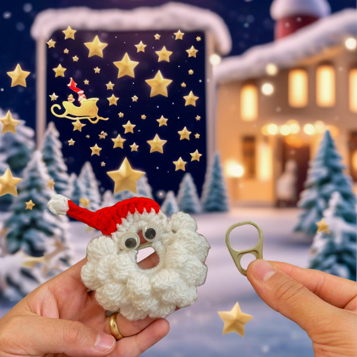 Crochet Santa Face - Xmas Decor Pattern - Friendly Crochet Santa Claus Pattern - Hand Trendy
