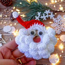 Crochet Santa Claus Face Applique - Crochet Xmas Tree Decor - Beginner-Friendly Crochet Santa Claus Pattern
