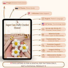 Super Cute Puffy Crochet Flower - Cute Decorative Embellishment for Sweater and Cardigan Decor - Colorful Crochet Daisy Applique