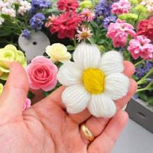 Super Cute Puffy Crochet Flower - Cute Decorative Embellishment for Sweater and Cardigan Decor - Colorful Crochet Daisy Applique