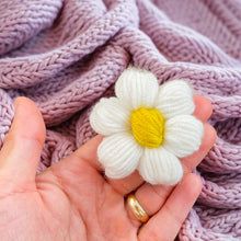 Super Cute Puffy Crochet Flower - Cute Decorative Embellishment for Sweater and Cardigan Decor - Colorful Crochet Daisy Applique