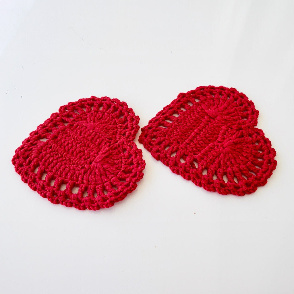 Valentine's Crochet Heart Coaster Pattern PDF - Instant Download Crochet Gift Pattern - Hand Trendy