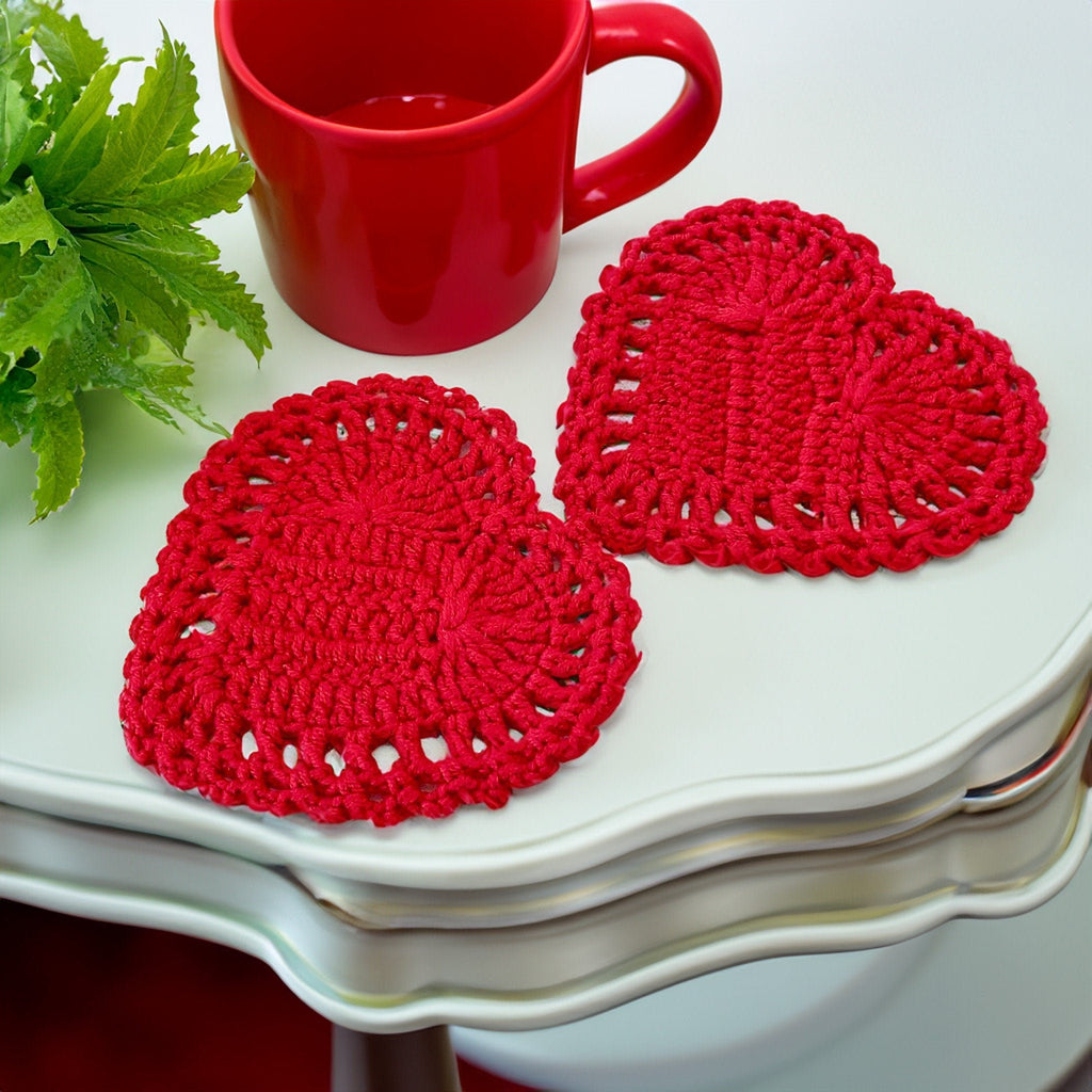 Valentine's Crochet Heart Coaster Pattern PDF - Instant Download Crochet Gift Pattern - Hand Trendy