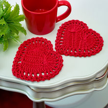 Valentine's Crochet Pattern PDF for Cute Home Decor - Crochet Heart Coasters Set - Instant Download Crochet Gift Pattern