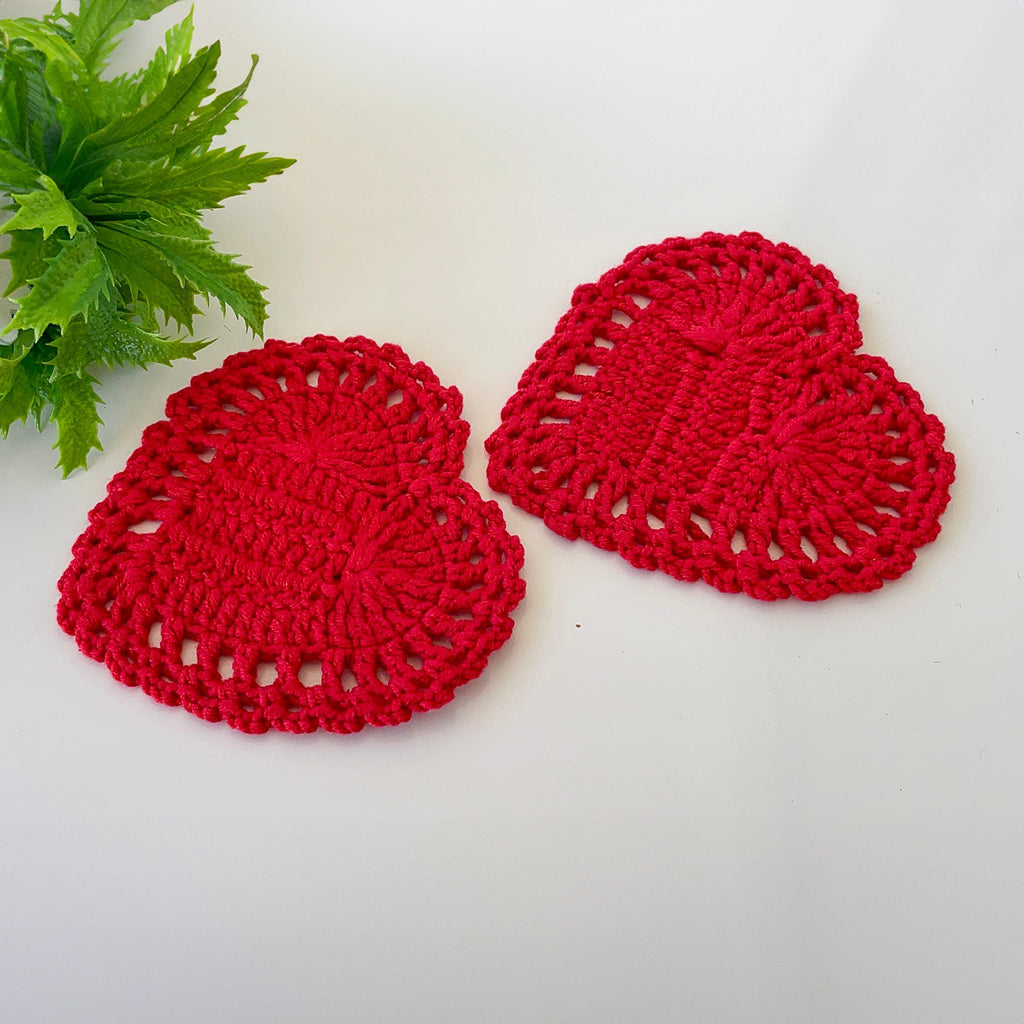 Valentine's Crochet Heart Coaster Pattern PDF - Instant Download Crochet Gift Pattern - Hand Trendy