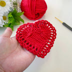 Valentine's Crochet Heart Coaster Pattern PDF - Instant Download Crochet Gift Pattern - Hand Trendy
