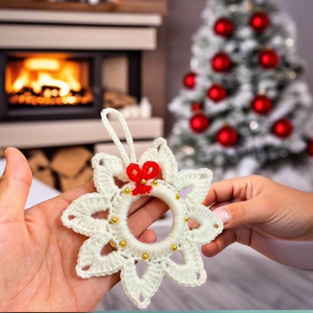 Christmas Crochet Star & Wreath Pattern PDF - Christmas Tree Decor for Beginners - Hand Trendy
