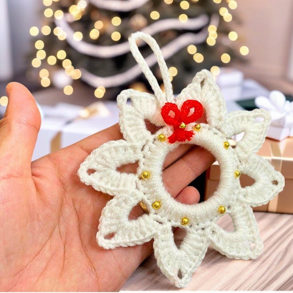 Christmas Crochet Star & Wreath Pattern PDF - Christmas Tree Decor for Beginners - Hand Trendy