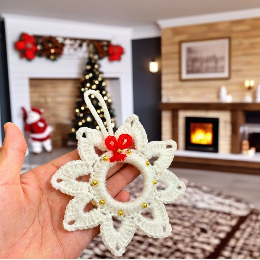 Christmas Crochet Star & Wreath Pattern PDF - Christmas Tree Decor for Beginners - Hand Trendy