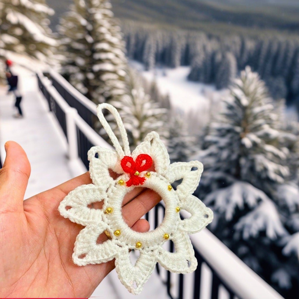 Christmas Crochet Star & Wreath Pattern PDF - Christmas Tree Decor for Beginners - Hand Trendy