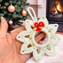 Christmas Crochet Star and Wreath Pattern - Christmas Decoration & Holiday Ornament - Christmas Tree Decor for Beginners