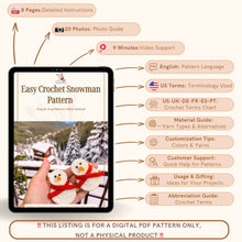 Crochet Snowman Pattern, Charming Festive Winter Decor for Kids Rooms, Instant PDF for DIY Holiday Gifts & Decorations