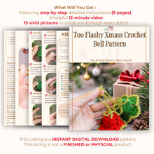 Too Flashy Xmass Crochet Bell Pattern - Mini Xmass Bells Ornament Winter Crochet Decor PDF Tutorial