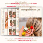 Crochet Hairclips Pattern for Kids - PDF Only - Toddler Hair Clip Crochet Pattern - Hand Trendy