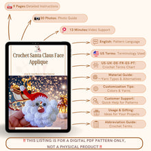 Crochet Santa Claus Face Applique - Crochet Xmas Tree Decor - Beginner-Friendly Crochet Santa Claus Pattern