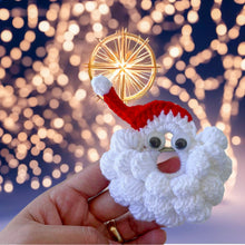 Crochet Santa Claus Face Applique - Crochet Xmas Tree Decor - Beginner-Friendly Crochet Santa Claus Pattern