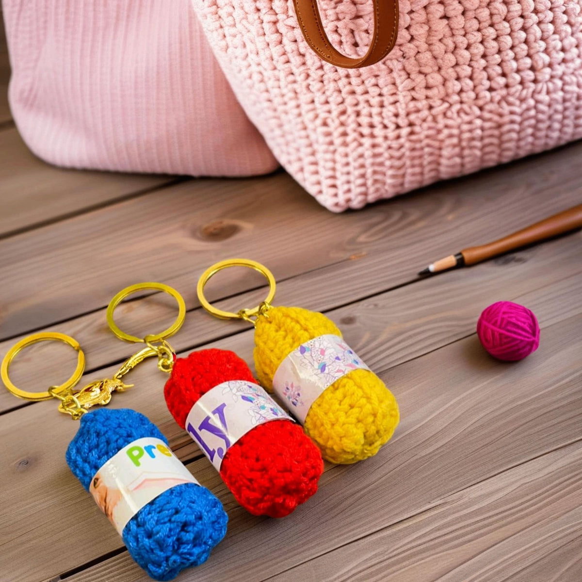 Crochet Keychain Tutorial - PDF Guide - Mini Crochet Yarn Ball Ornament for Crochet Lovers - Hand Trendy