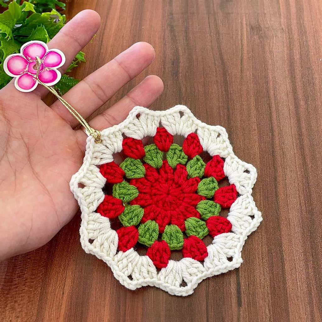 Xmas Crochet Coasters Pattern - Easy Christmas Doily Coasters for Beginners - Hand Trendy