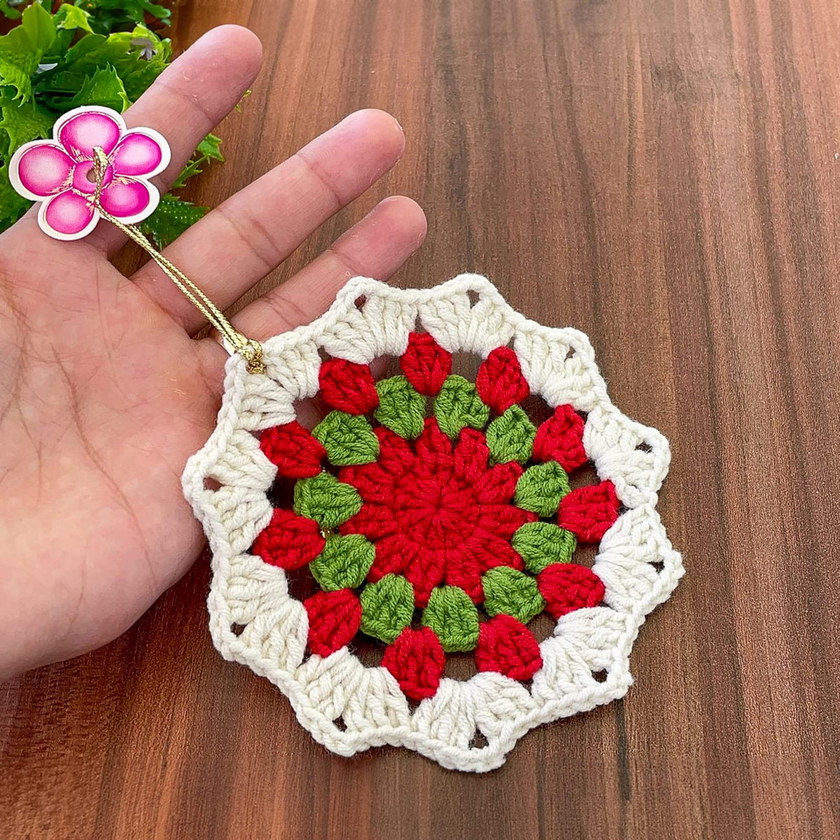Xmas Crochet Coasters Pattern - Easy Christmas Doily Coasters for Beginners - Hand Trendy