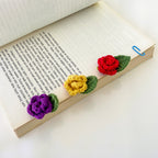 Micro Crochet Rose Bookmark - Cute Floral Accessory - Perfect Gift for Book Lovers and Journal Enthusiasts - Hand Trendy