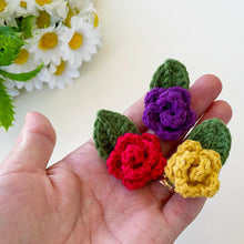 Micro Crochet Rose Paper Clip Bookmark, Cute Floral Planner Accessories, Perfect Gift for Book Lovers and Journal Enthusiasts
