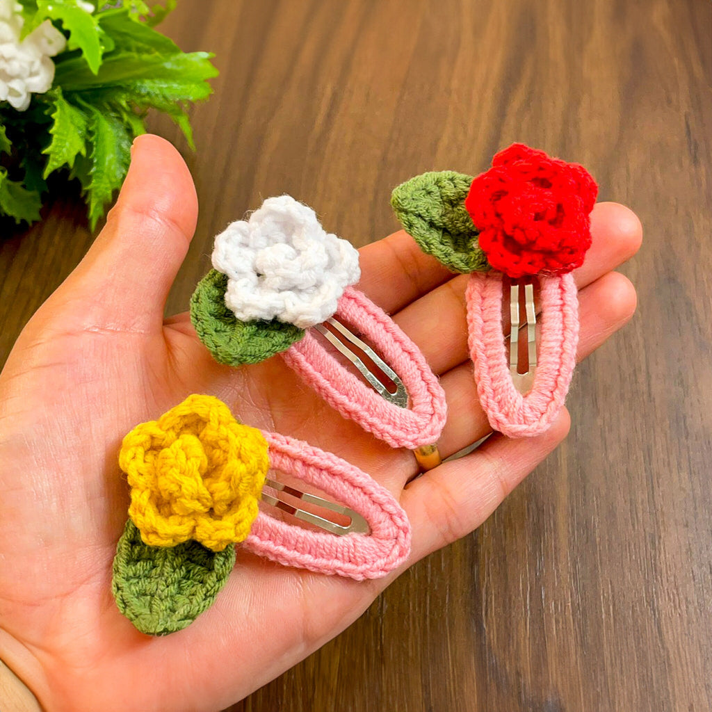 Crochet Hairclips Pattern for Kids - PDF Only - Toddler Hair Clip Crochet Pattern - Hand Trendy
