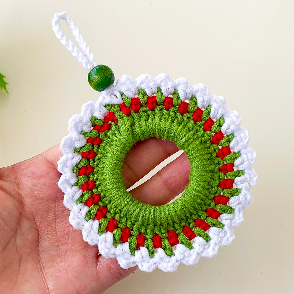Unique Christmas Wreath Crochet Pattern PDF - Easy Holiday Ornament PDF Tutorial - Hand Trendy