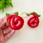 Crochet Rose Keychain Pattern - Simple 3D Tutorial - Hand Trendy