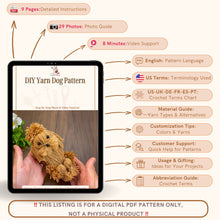 DIY Yarn Dog Pattern, Easy Yarn Craft Tutorial for Adorable Handmade Dog Decoration Figures, Great Gift Idea for Crafters