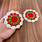 Xmas Crochet Coasters Pattern - Easy Christmas Doily Coasters for Beginners - Hand Trendy