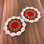 Xmas Crochet Coasters Pattern - Easy Christmas Doily Coasters for Beginners - Hand Trendy