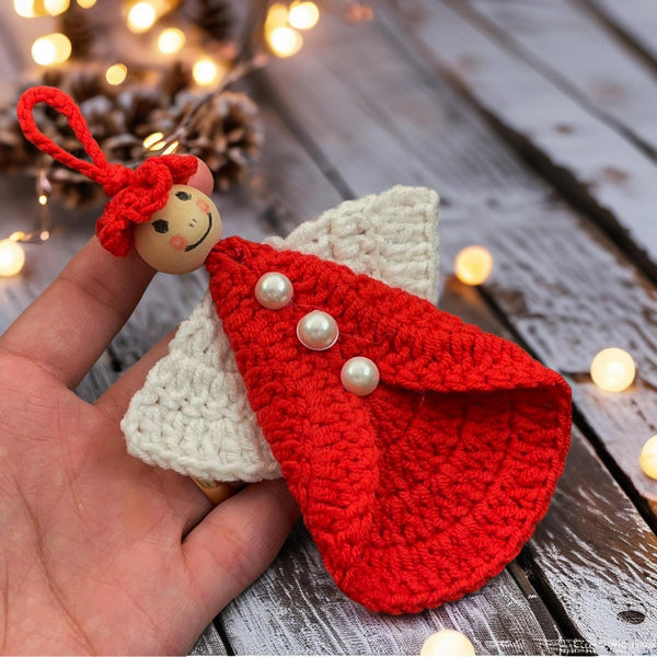 Crochet Angel Tree Topper Pattern | Guardian Angel Christmas Ornament | Handmade Xmas Angel Décor | DIY Christmas Table Decoration