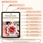 Whimsical Crochet Christmas Wreath Pattern - Easy DIY Ornament for Christmas Gift - Hand Trendy