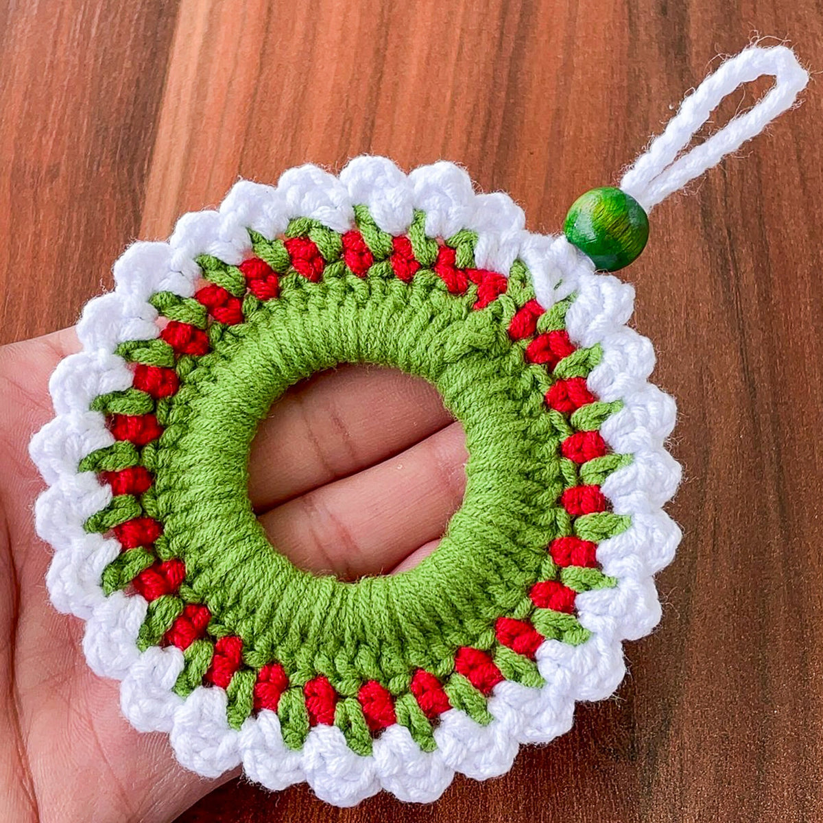Unique Christmas Wreath Crochet Pattern PDF - Easy Holiday Ornament PDF Tutorial - Hand Trendy