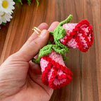 Crochet Rose Keychain Pattern - Simple 3D Tutorial - Hand Trendy