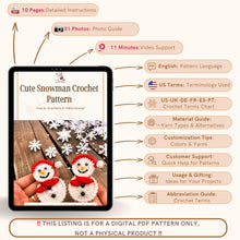 Cute Snowman Amigurumi PDF Pattern, Christmas Decorative Crochet Snowman Pattern, DIY Gift Idea, Winter Decor for Kids