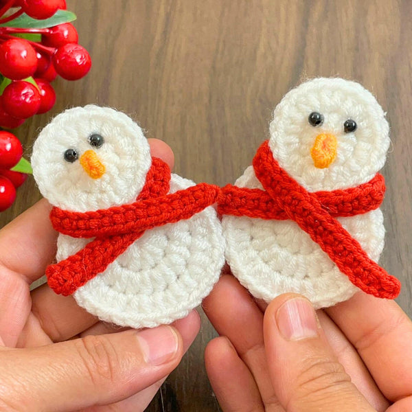 Easy Crochet Snowman Pattern - Nordic Yarn Art For New Year Home Decor - Little Snowman with Scarf
