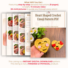 Handmade crochet heart motif featuring a large yellow base adorned with small red hearts, perfect for adding a touch of warmth and love to any craft project