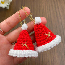 Handmade crochet Santa hat ornament pattern, beginner-friendly Christmas tree decoration DIY, red and white crochet holiday decor, PDF tutorial
