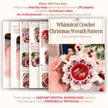 Handmade crochet Christmas wreath ornament with googly eyes and red beads, featuring a playful and festive design, perfect for holiday decor.