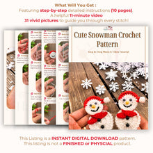 Cute Snowman Amigurumi PDF Pattern, Christmas Decorative Crochet Snowman Pattern, DIY Gift Idea, Winter Decor for Kids