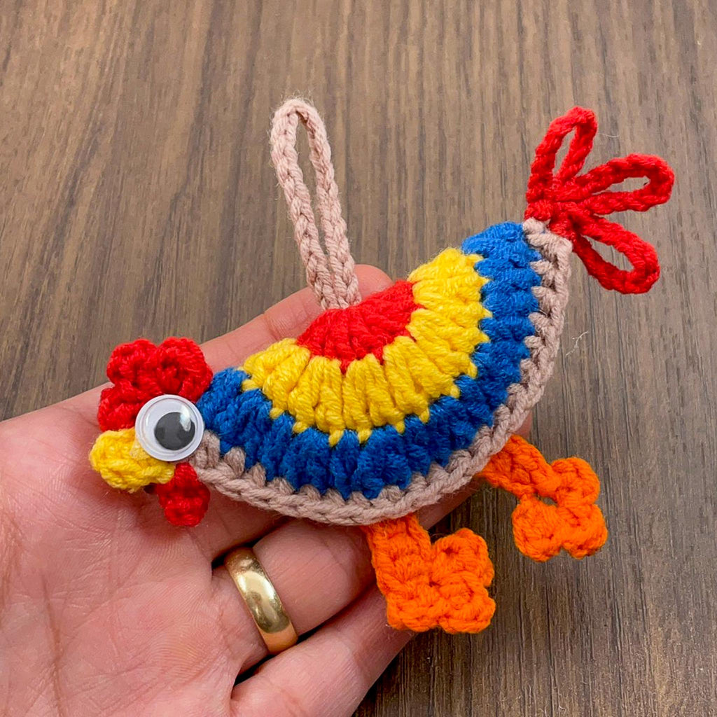 Crochet Chicken Keychain Pattern PDF | DIY Amigurumi | Colorful Crochet Chicken Keychain Pattern PDF - Hand Trendy