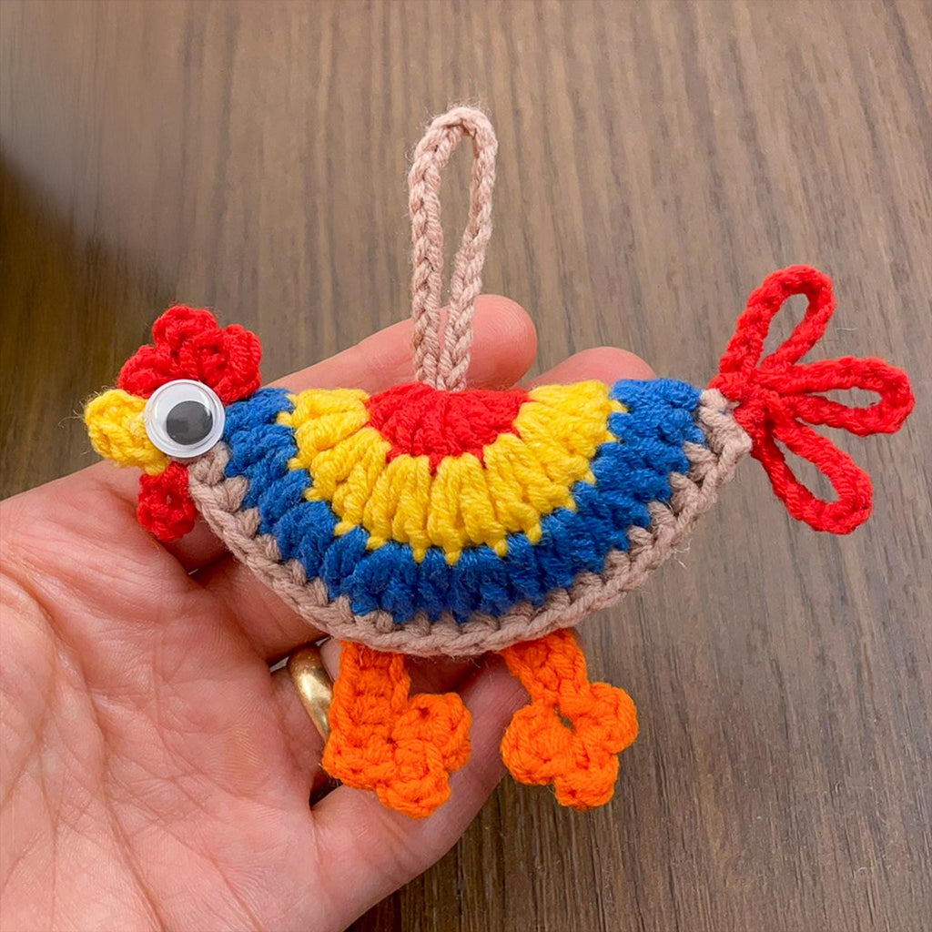 Crochet Chicken Keychain Pattern PDF | DIY Amigurumi | Colorful Crochet Chicken Keychain Pattern PDF - Hand Trendy