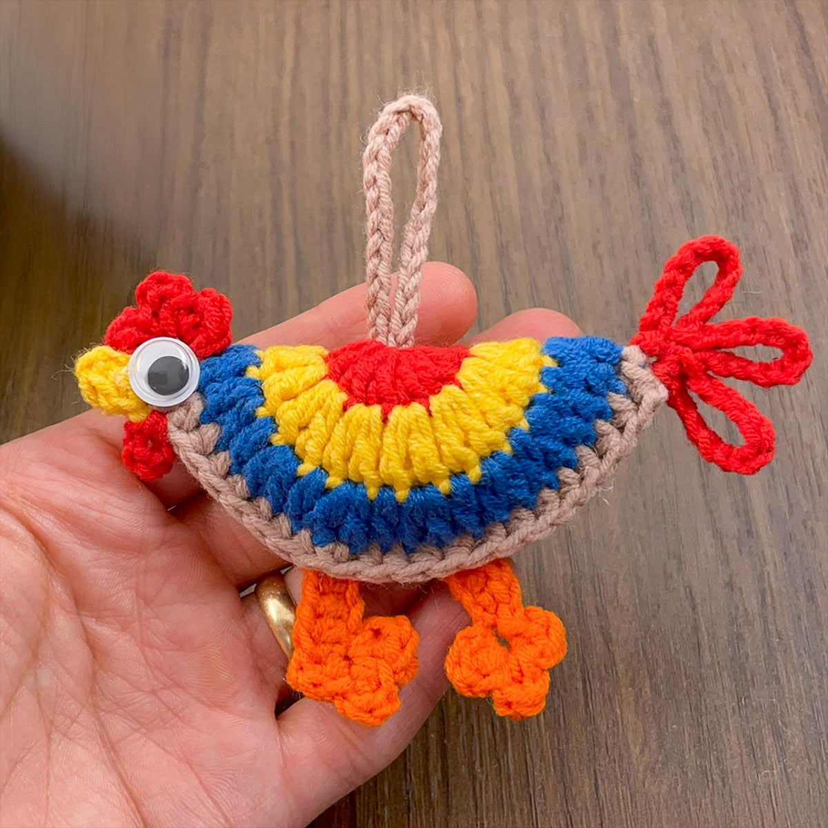 Crochet Chicken Keychain Pattern PDF | DIY Amigurumi | Colorful Crochet Chicken Keychain Pattern PDF - Hand Trendy