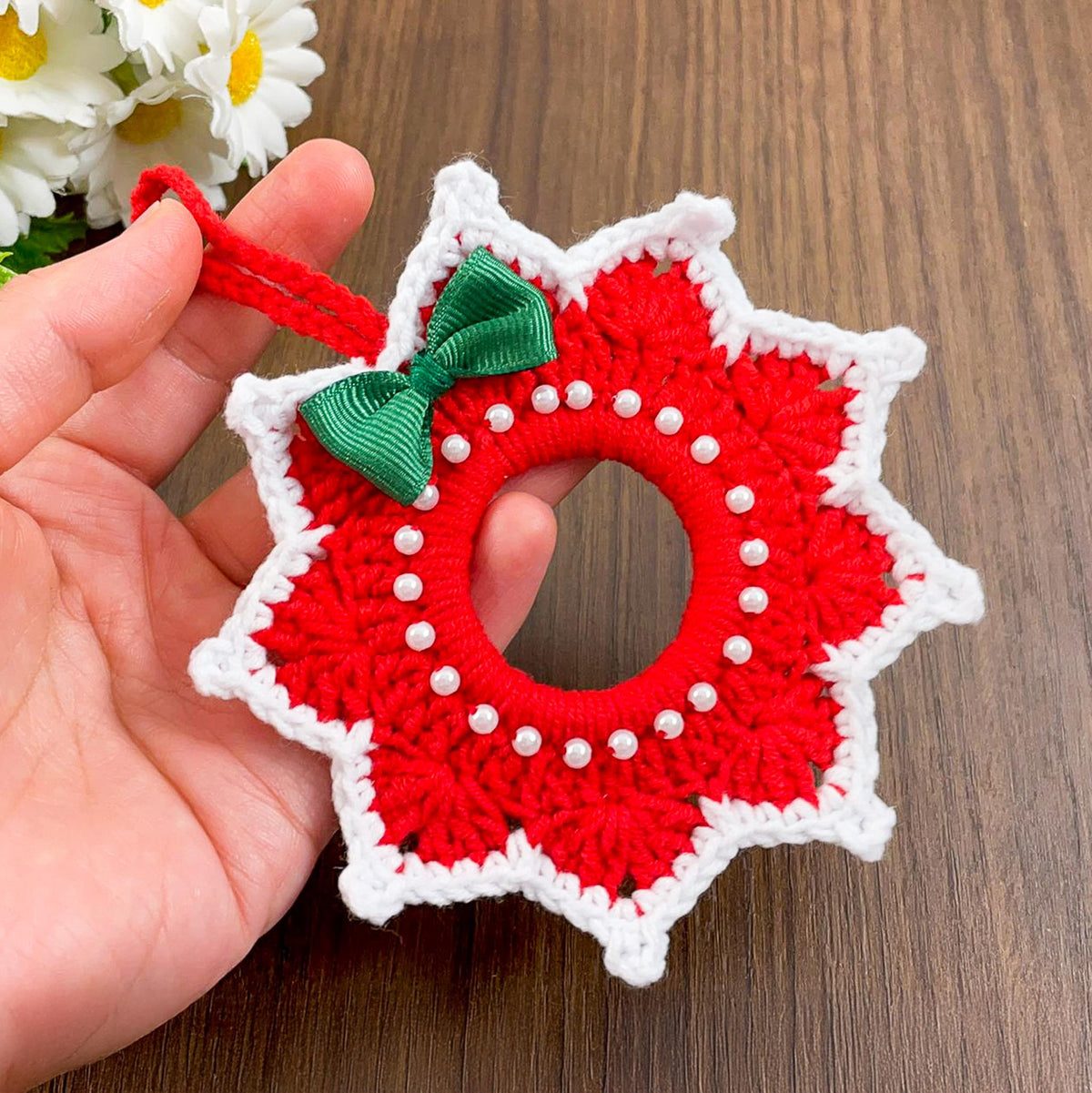 Christmas Crochet Wreath Pattern PDF - Easy DIY Holiday Decoration - Hand Trendy