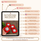 Easy Crochet Granny Square Pattern PDF - DIY Accessories - Hand Trendy